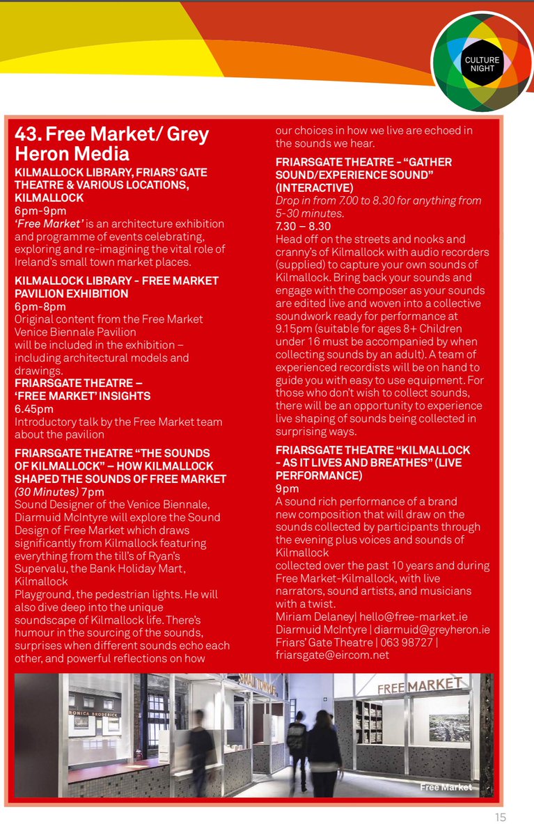 GreyHeronMedia's tweet photo. Encounter sounds and ideas in #Kilmallock #Limerick on #culturenight Friday 20th Sept #freeandfun https://t.co/jSevRlZEtE