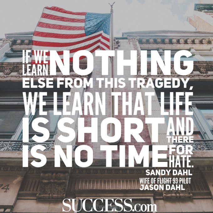 Today pause and always remember...the ones we lost, the spirit as a country we show, and always look to HOPE and LOVE as our only weapon against fear and hate. 

#Love #Hope #remember911 #Remembering911 #NeverForget