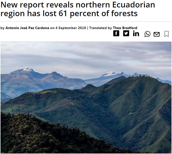 This is what the  #ClimateEmergency looks like in  #SouthAmerica right now.5/Sep/2019:"61% [of  #Ecaudor's Chocó region, a biodiversity hotspot] has been deforested; one-fifth of that loss occurred between 2000 & 2018." https://news.mongabay.com/2019/09/new-report-reveals-northern-ecuadorian-region-has-lost-61-percent-of-forests/