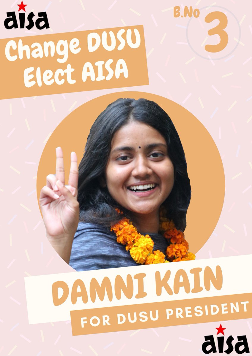 SimoneZoya's tweet photo. Vote 4 Gender Sensitization Committee in evey College of DU.

Vote 4 AISA in DUSU

Ballot- 3-1-2-2

#AISA4DUSU https://t.co/4NqGChKvrg