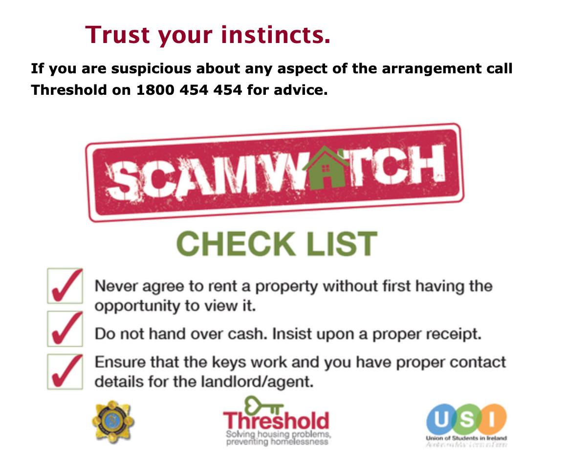 UniOfGalwaySU's tweet photo. PSA: there's still a lot of Rental Scams going on in #Galway - please be wary and remember if it sounds too good to be true it usually is.
More advice here:
https://t.co/BPk0QJMKSR
#RaiseTheRoof #StudentLockout https://t.co/cnFI6sR8rf