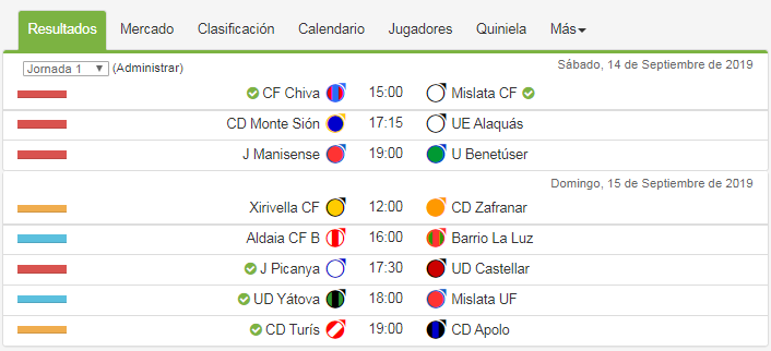 📆 1ªReg 3
 
<a href="/CFJuvChiva/">CF Juventud Chiva</a> <a href="/MislataCFutbol/">Mislata Club Futbol</a> @cdmontesion <a href="/AlaquasWalter/">U.E.Alaquàs i Walter, F.C.</a> <a href="/cdjmanisense/">CDJ Manisense</a> <a href="/UnioBF/">UnióBenetússerFavara</a> <a href="/XirivellaCF/">XIRIVELLA CF</a> @cdzafranar1997 <a href="/UDAldaiaCF_Base/">UDAldaiaCFfbase</a> b At Barrio La Luz <a href="/CDJPicanya/">CDJ Picanya</a> <a href="/UDCOliveral/">UD CastellarOliveral</a> <a href="/UD_Yatova/">U. D. Yátova</a> @MISLATAUF1 <a href="/CDTuris/">Club Deportivo Turis</a> @cdapolopinedo 

➡️siguetuliga.com/liga/comunidad…