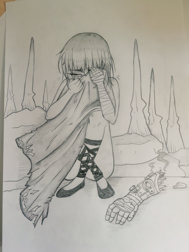Sheeza_H's tweet photo. This sketch got out of hand tbh
The rol game I was playing had quite the bittersweet ending and my smol bby Shay lost someone really important to her by doing a sacrifice. That's why I felt like I had to illustrate it 😢
#OC #roloc #Rolgame #art #traditionalart https://t.co/o1YYa3qNq5