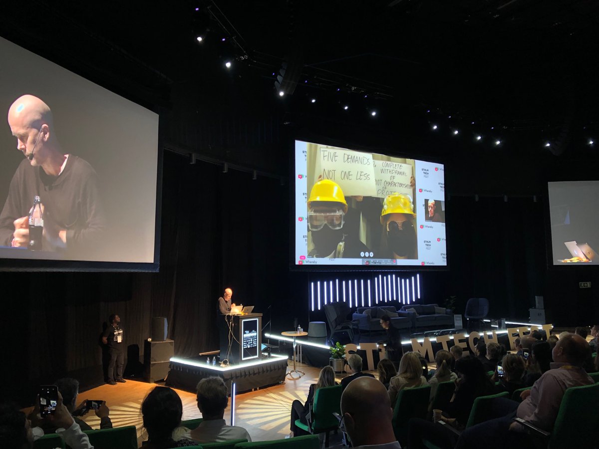 Hong Kong protest organizers joined #sthlmtechfest over #whereby today to share their story #HongKongProtest