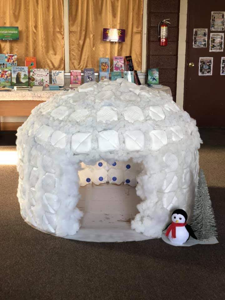 Coming Soon to the Pattie Library... We need *empty and clean* gallon jugs!  Send to the library 😎 #pattiepanthers #nolimits #arcticadventure #libraryigloo @MrsMotleysClass