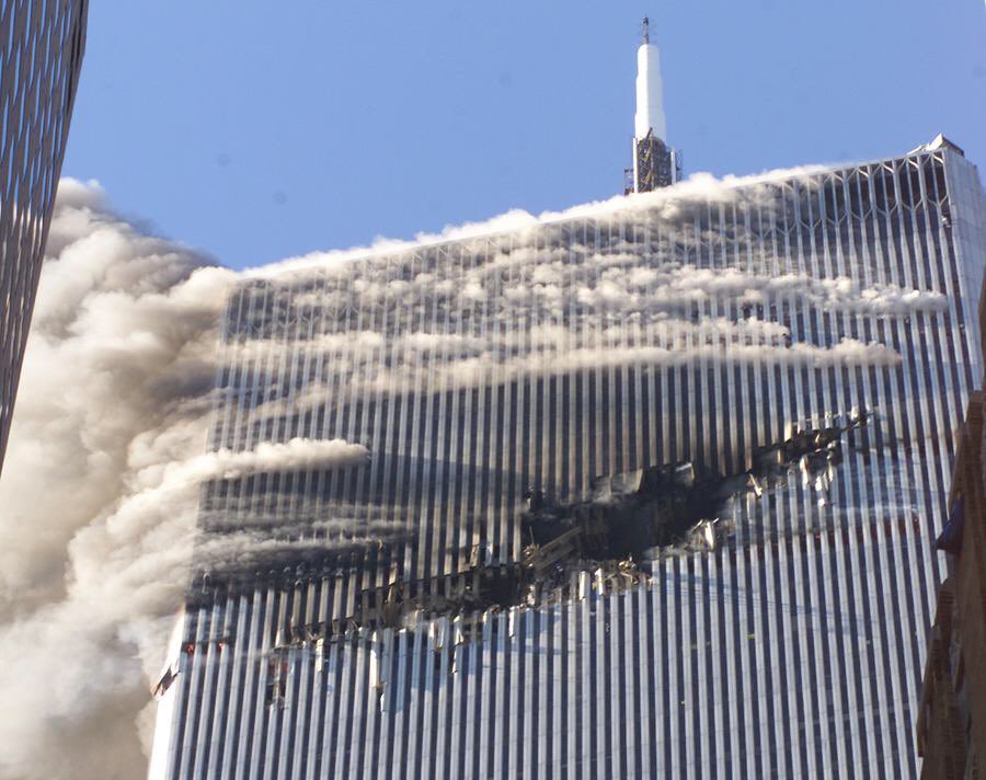 Flight 11 crashed through floors 93-99 of the north tower. The building burned for 102 minutes before collapsing at 10:28 AM. Anybody above the impact zone were trapped.. the heat & fire was intense.