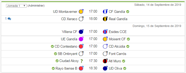 📆 J1 1ªReg 6
 
<a href="/udmontaverner/">udmontaverner</a> <a href="/CF_Gandia/">C.F. Gandia</a> <a href="/CDXeraco/">CDXeraco</a> <a href="/RealDeGandiaCF/">Real de Gandia CF</a> <a href="/VillenaCF/">Villena CF</a> <a href="/ESIDESCARAMANCH/">ESIDES CARAMANCHEL</a> <a href="/CF_UEGANDIA/">UE GANDIA</a> <a href="/MoixentCf/">Moixent C.f</a> <a href="/Contestano_1919/">C.D.Contestano</a> <a href="/CD_ACDC/">CD L’Alcúdia de Crespins</a> SB Ontinyent La Font dEncarrós <a href="/cciudadalcoy/">C.F. Ciudad Alcoy</a> <a href="/cfatleticmuro/">C.F. Atlètic Muro</a> <a href="/UDRayoIbense/">U.D.Rayo Ibense</a> b UD Oliva

➡️siguetuliga.com/liga/comunidad…