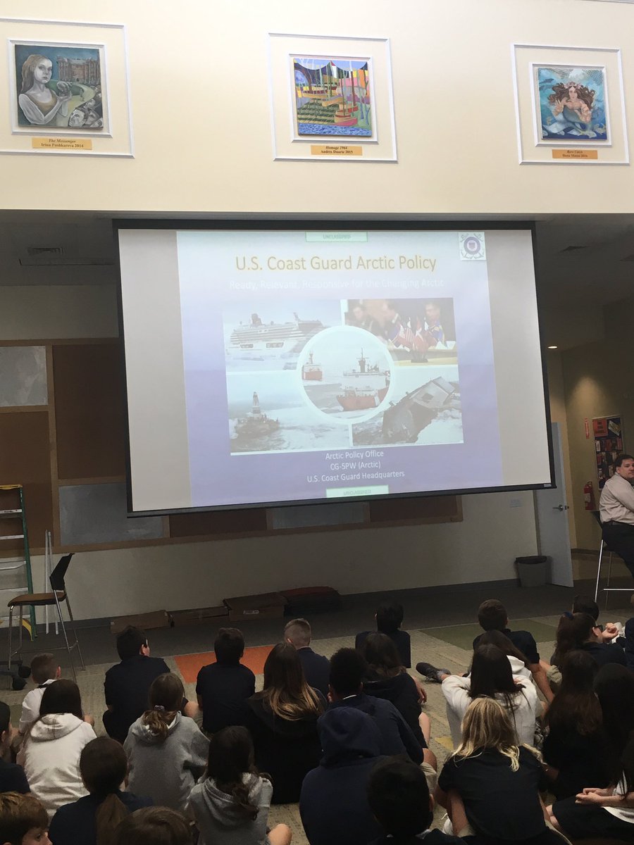NBGreenFoot's tweet photo. NB 6th Grade is excited to hear from Zachary Schulman, J.D. Arctic Policy Coordinator via Skype from Washington DC as he talks to us about the shrinking Arctic @NBGreenFoot #NBGreenFoot https://t.co/Cb4DOGIQ6j