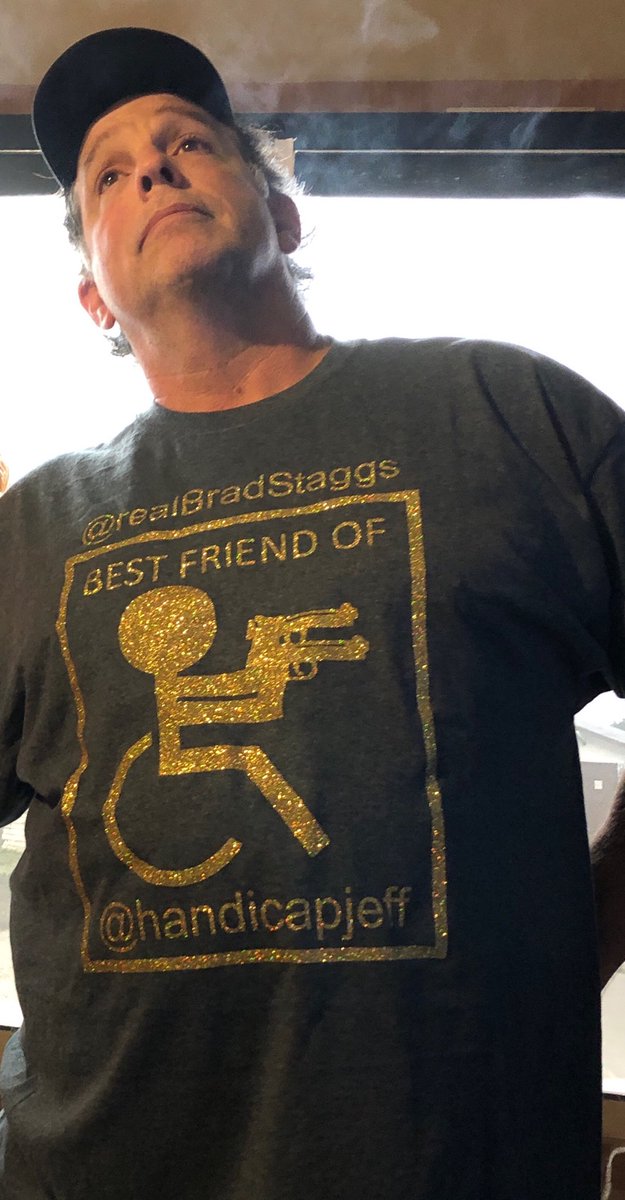 handicapJeff's tweet photo. @realBradStaggs sporting the new Handi-J clothing line! #WhatILearnedToday https://t.co/8noAO9ZkjL
