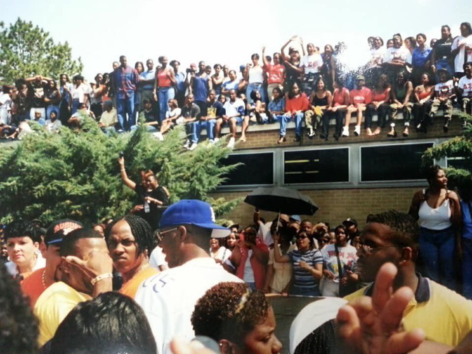RickyCumby's tweet image. Probate at the Union during Pretty Wednesday.... #Fall99 #TheSouthernUniversity 💙💛 #HBCU