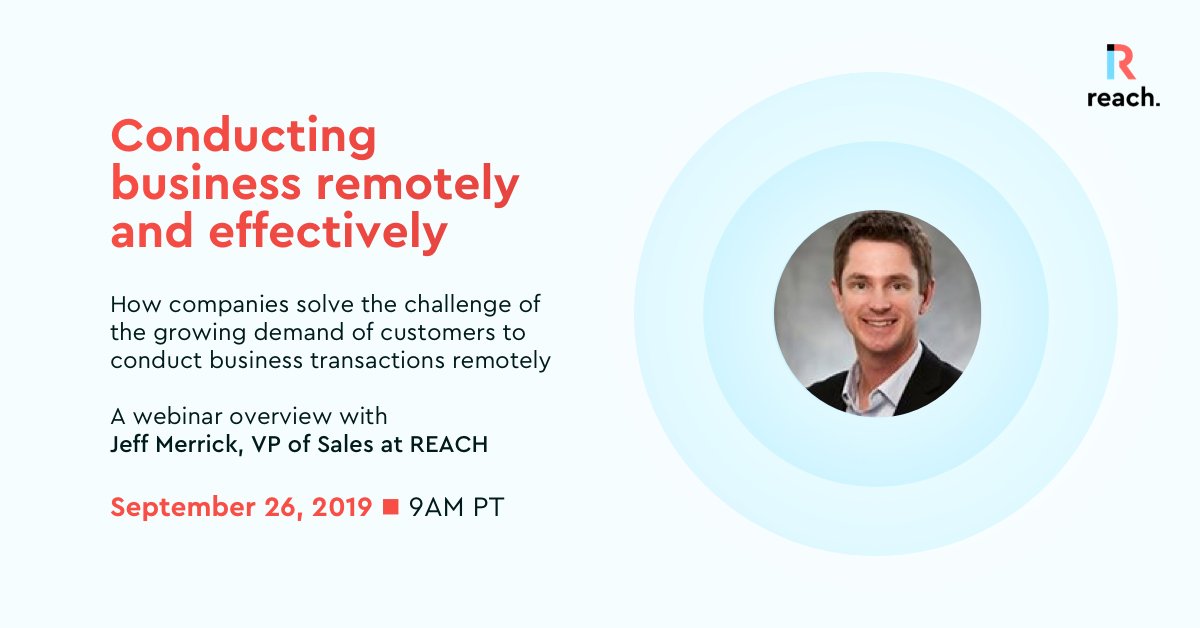 Reachhqcom's tweet image. We're excited to be hosting our webinar on the art of "Conducting business remotely and effectively" on September 26th at 9am PST. 

Find out more and sign up here:  eventbrite.com/e/conducting-b…