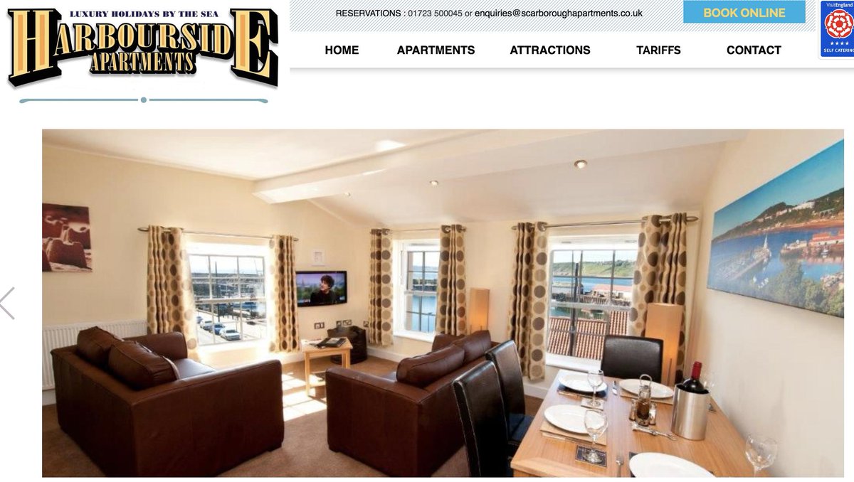 Scarborough_tv's tweet photo. Looking for somewhere to stay in Scarborough?  The Harbourside Apartments are beautifully appointed self contained flats slap bang in the centre of Scarborough with great facilities and incredible sea views. Take a look!    https://t.co/ZVGjZxiYZ3 https://t.co/XRCYm18lFe