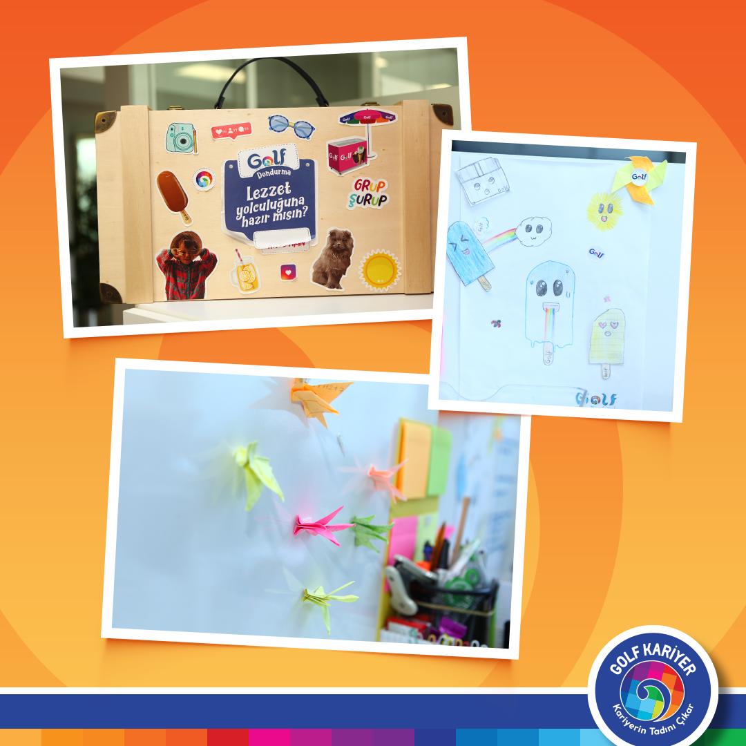 İçindeki rengarenk dünyayı çalışma alanlarına taşıyan iş arkadaşlarımızdan bazıları.🥰 #golfdondurma #kariyerintadınıçıkar