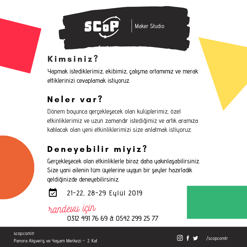 scopmakerstudio's tweet photo. Yeni Dönem Başlıyor! 
Neler yapmak istiyoruz, ekibimiz, çalışma alanlarımız, kulüplerimiz, atölye çalışmalarımızın içerikleri, yeni etkinlikler, deneyebileceğiniz atölye çalışmaları ve sadece çocuklara değil artık herkese göre etkinlikler… https://t.co/x7Bz02fSc6
