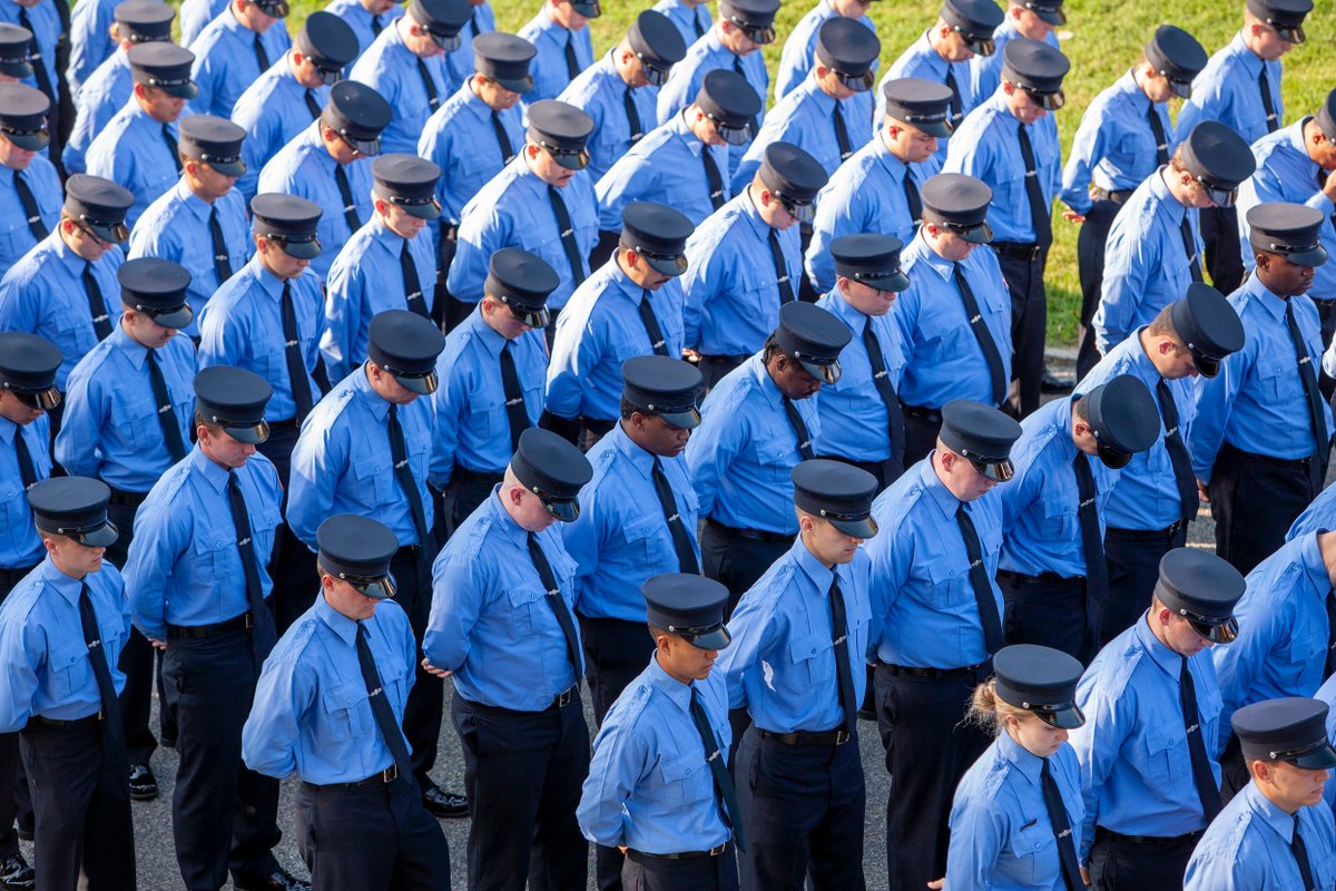FDNY's tweet photo. #FDNY members remember those who made the Supreme Sacrifice 18 years ago today, and those who have died from illness related to the World Trade Center rescue and recovery efforts, at the September 11th Commemoration Ceremony at the FDNY EMS Training Academy #NeverForget https://t.co/wCJ2MrWj8U