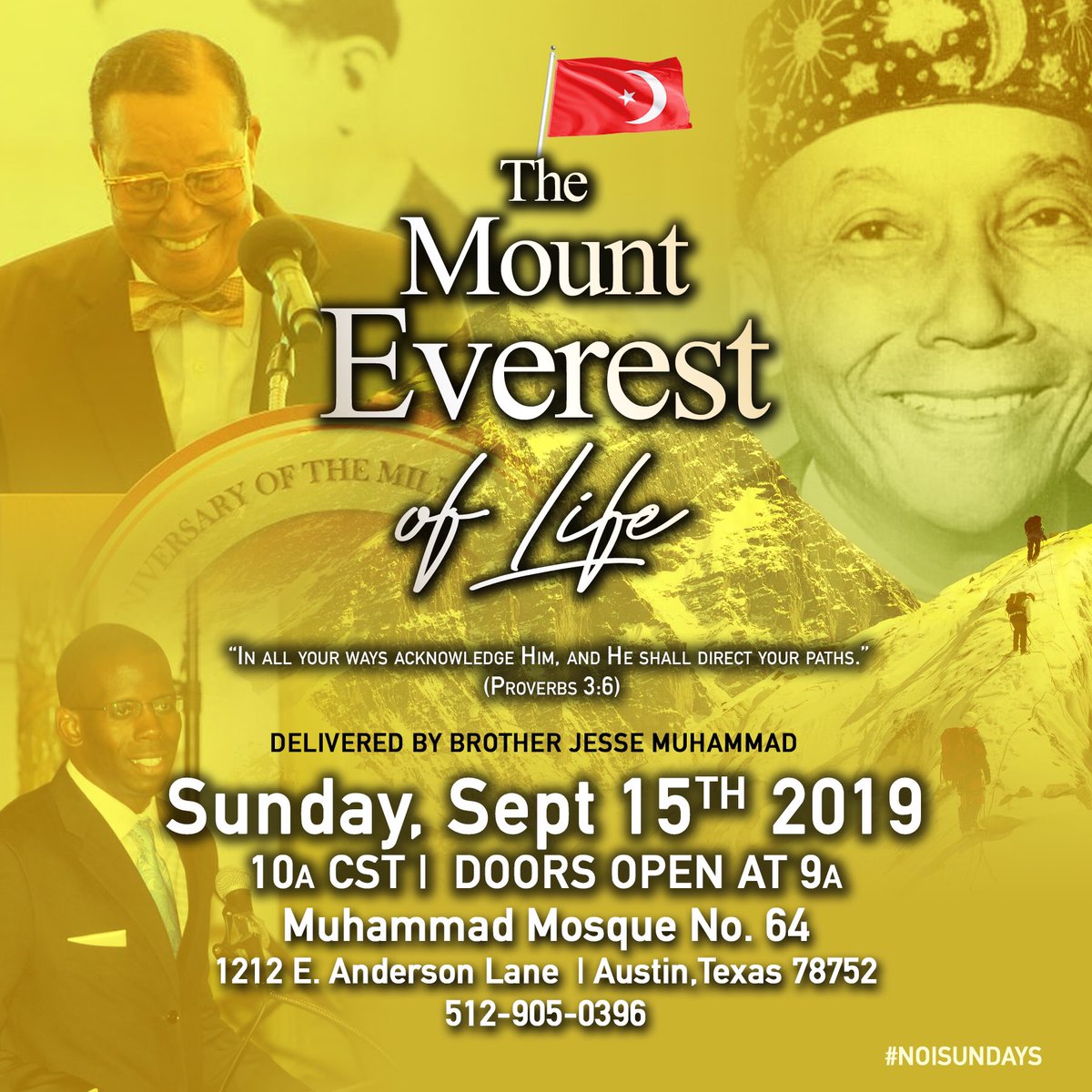 BrotherQiyam's tweet photo. Austin: We invite you to be our guest this Sunday at Muhammad Mosque No. 64... https://t.co/5FSdh6qIc5 

#NOISundays #Farrakhan #MountEverest https://t.co/FTVECITxgU
