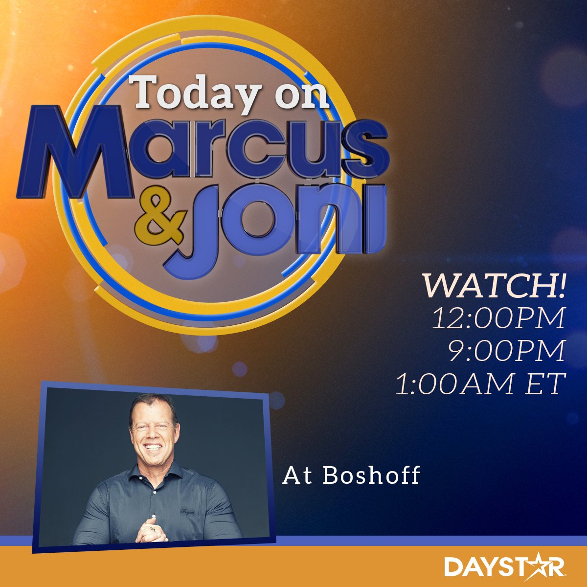 Tune in LIVE to #MarcusAndJoni to see <a href="/AtBoshoff/">Adriaan Boshoff</a>, Founder of @CRCMain on <a href="/Daystar/">Daystar Television</a> and Daystar.com/LIVE at 12pm ET!