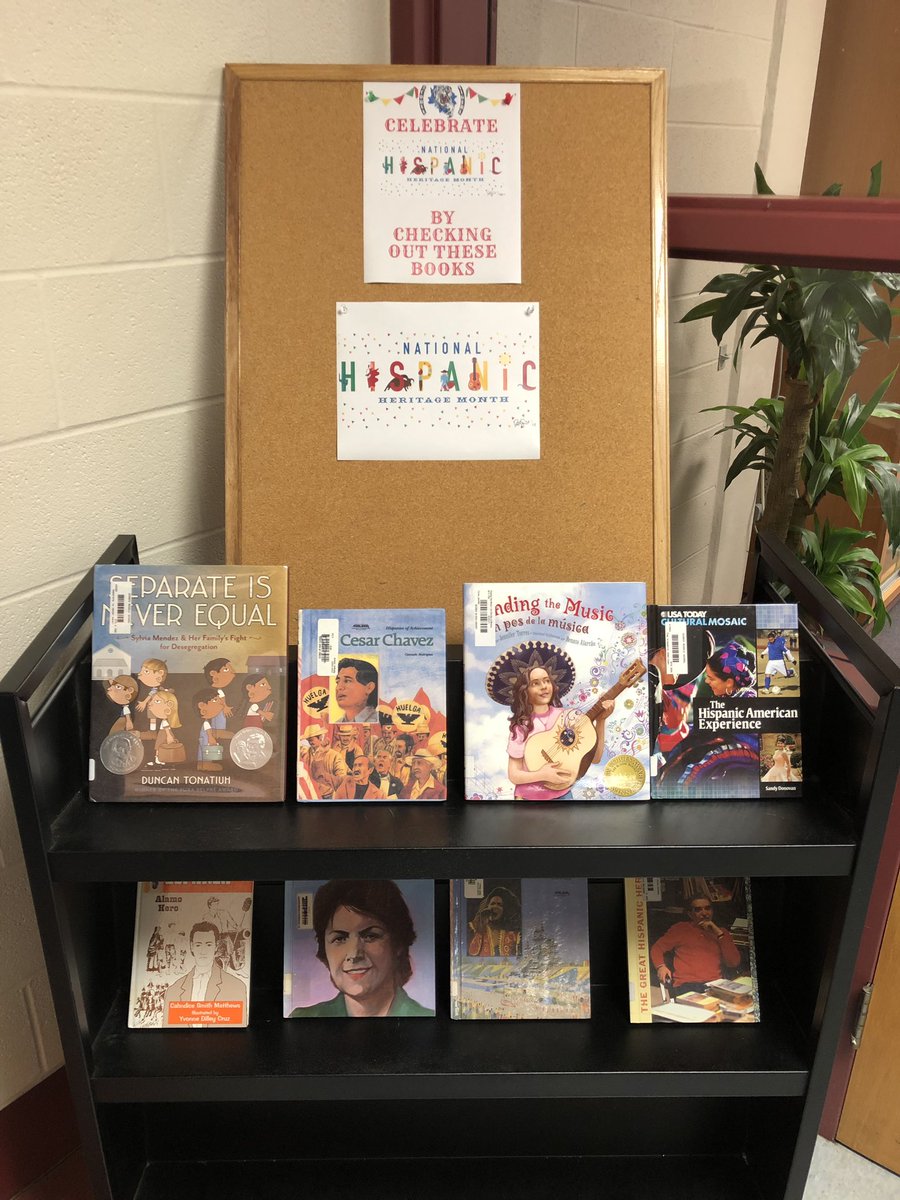 blakerspace's tweet photo. Celebrate National Hispanic Heritage Month by taking a look at these books!
#scobee
#scobrary
#scobrarian
@swisd
@swisd_sco
@swisd_academics https://t.co/PRMDhJgZNl