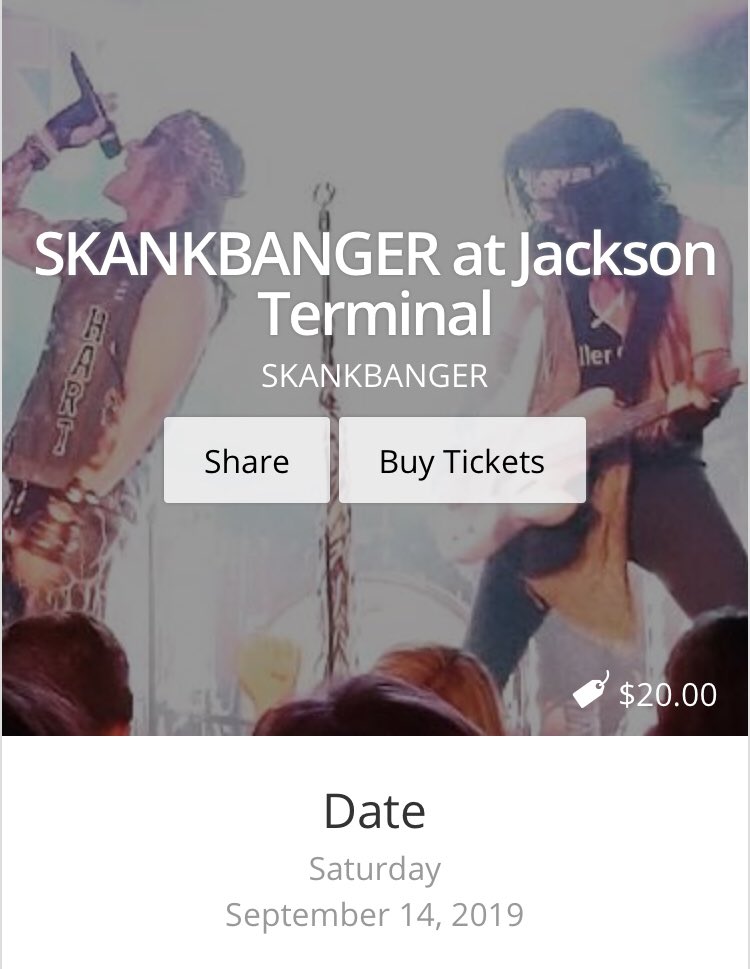 SkankbangerBand's tweet photo. THIS SATURDAY!!!! Come to #jacksonterminal in Knoxville!!! Mega 80’s show!!! #knoxrocks #80s #utvsutc #TennesseeVols #chattanooga #party https://t.co/V294UC3NlK