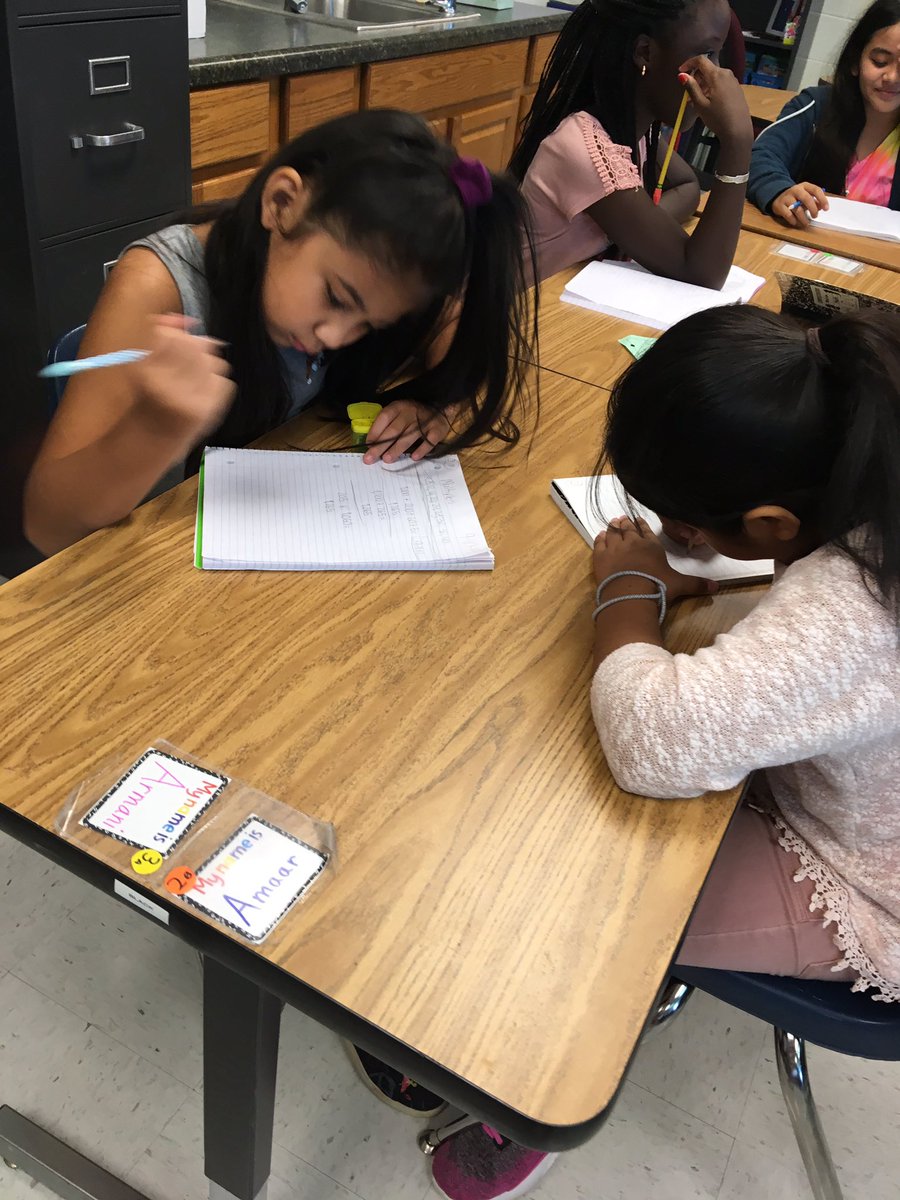 MsERichardson's tweet photo. Talking about our Math thinking. Students helping each other succeed! #GuidedMath #WeRUNasONE #oneCCPS https://t.co/zjGACpbUWs