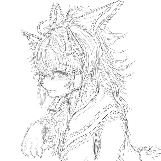 獣化霊夢さん落書き 