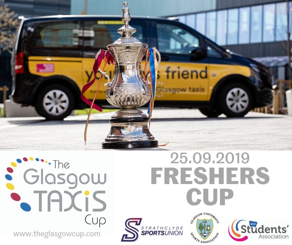 🏆 #GlasgowTaxis Freshers Cup! 
In two weeks, 300+ students from Glasgow's 3 rival universities will be participating in <a href="/glasgow_taxis/">Glasgow Taxis Ltd</a> Freshers Cup event  - a series of friendly matches across Glasgow!
🏊 2019 featured sports: Basketball, Netball, Rugby, Swimming &amp; Volleyball 🏐