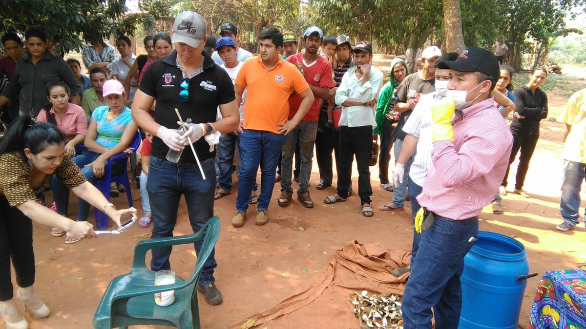 magparaguay's tweet photo. #CDASanPedro capacitación y demostración de control de hormigas cortadoras🐜🔪 (Ysau) dando inicio a la Campaña de Control y Combate de Hormiga Cortadora. 
📍Asentamiento Jaguarete Forest. 
Trabajo conjunto entre el MAG y la Municipalidad Santa Rosa del Aguaray https://t.co/CJWDe7MhMr