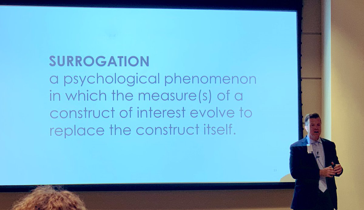 TrevorHuntMD's tweet photo. Keynote speaker at @UofUSurgery #Value Symposium  and Chief Medical Quality Officer @bobpmd raises important point on pursuit of value based care. We must be careful to use #metrics as means and not let them become the ends themselves. #Surrogation https://t.co/lV6W1V72nQ