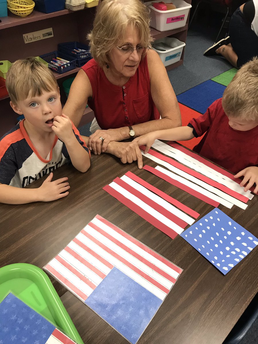 MES kindergarteners are building flags for Patriot’s Day!  #bathschoolsrock #mes_wildcats