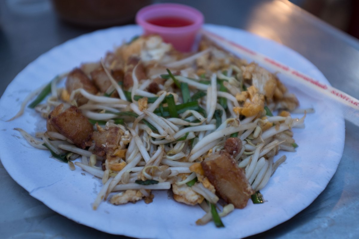 Radish Cake with Bean Sprouts from the Cowboy Hat Lady.  #chianmai