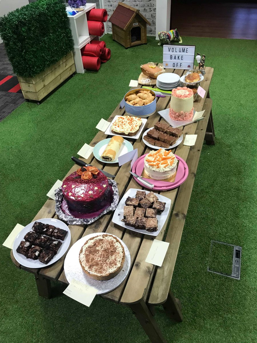 VolumeLtd's tweet photo. The Great Volume Bake Off 2019 had a fantastic turn out today, raising over £100 for @Battersea_ Dogs and Cats. 🍰🧁

A huge congratulations to our Bake-Off Champion – Kit, who traveled from Brighton with her delicious tiffins – well done! 🎊🎉 #LifeAtVolume #BakeOff https://t.co/eSjh9gbyUi