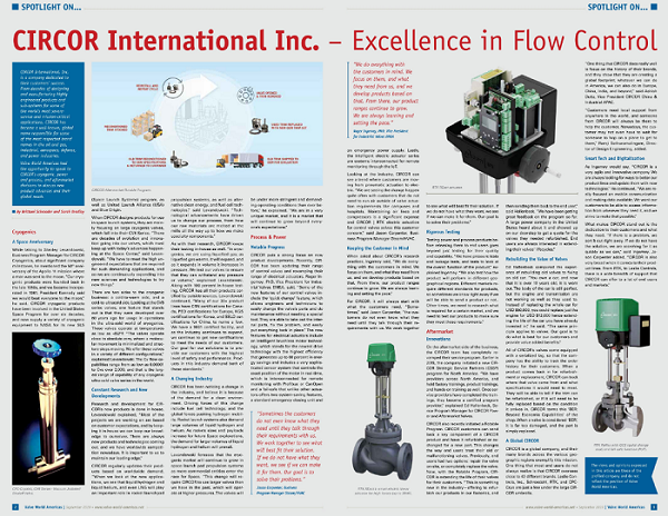 ValveWorldAM's tweet image. The September issue is out now! We feature @CIRCORint, a company dedicated to their customers’ success, from decades of designing & manufacturing highly engineered products & sub-systems for the world’s most severe service & mission-critical applications. bit.ly/2kckFVP