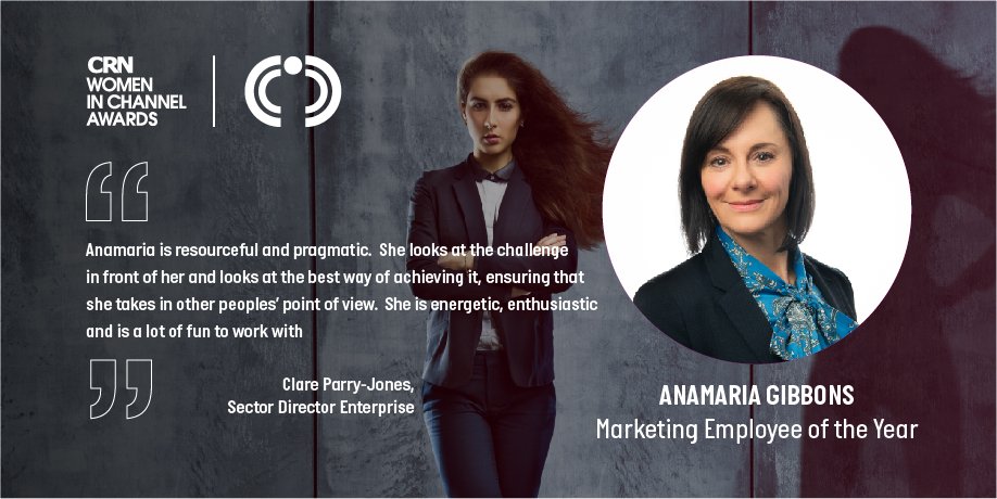 publicsector_cc's tweet photo. .@AnamariaGibbons (Head of UK Marketing) has been nominated for the 'Marketing Employee of the Year' category at this year's @CRN_UK #WomeninChannel Awards. Watch the video by @clareparryjones https://t.co/KfuGIsPLbZ  to discover why Anamaria was nominated. Congrats Anamaria 👏 https://t.co/WhTJRLEmDT