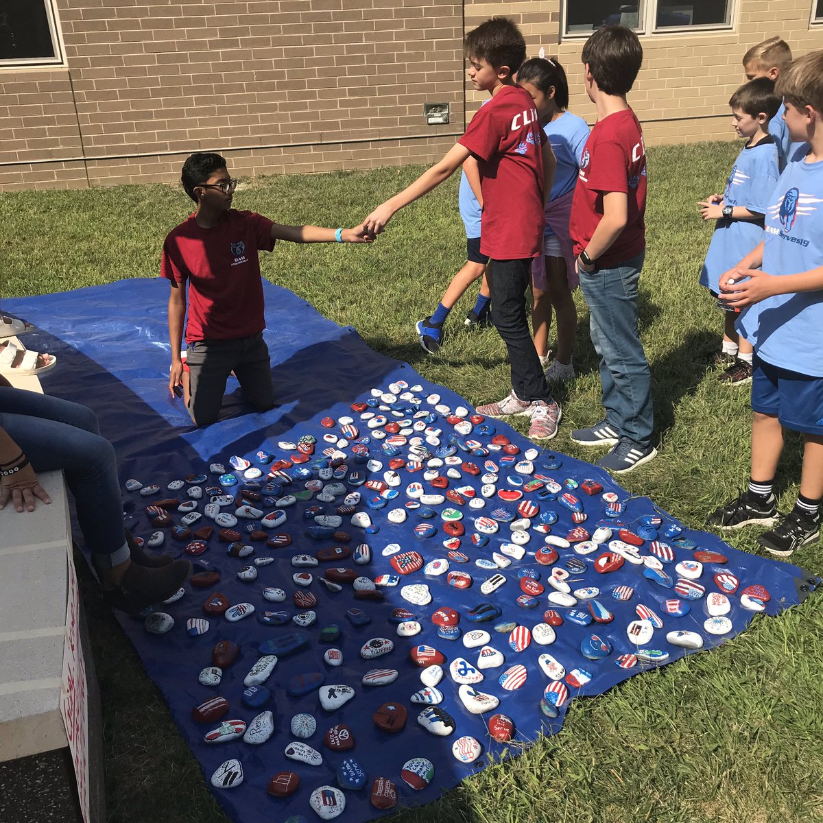 mrsthiele's tweet photo. The BAM Rock Garden for 9/11 was a huge success! #BAMserves19 @BAM_MS_Official #neverforget #911Anniversary #rockgarden #bamserves #memorialrocks #dayofservice #BAMSERVES #lcps20 @LCPSVisualArts #BAMyr3 #CLIMB https://t.co/qVmRD6pfaJ