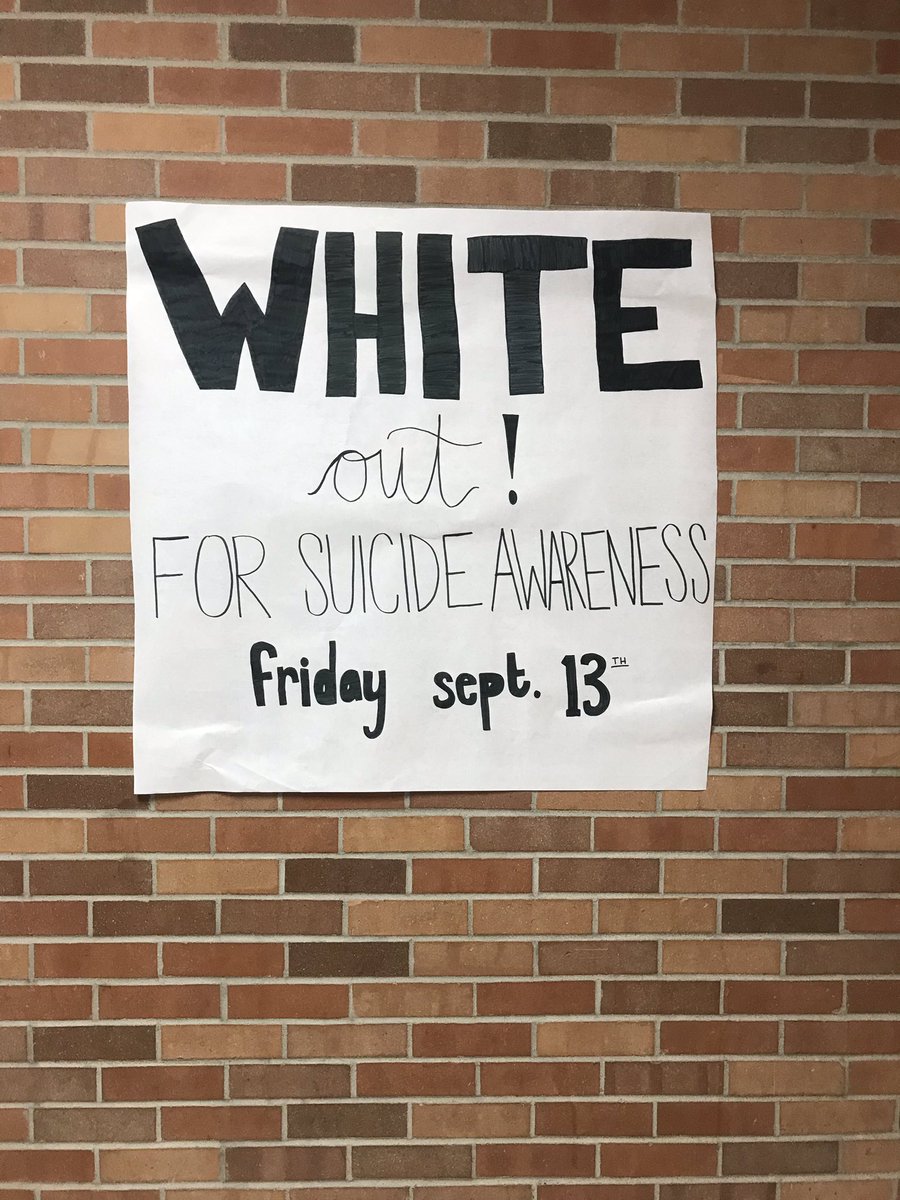 DGFstuco's tweet photo. WHITE OUT⚪️ for Suicide Awareness on Friday!! https://t.co/yKx2PTbIny