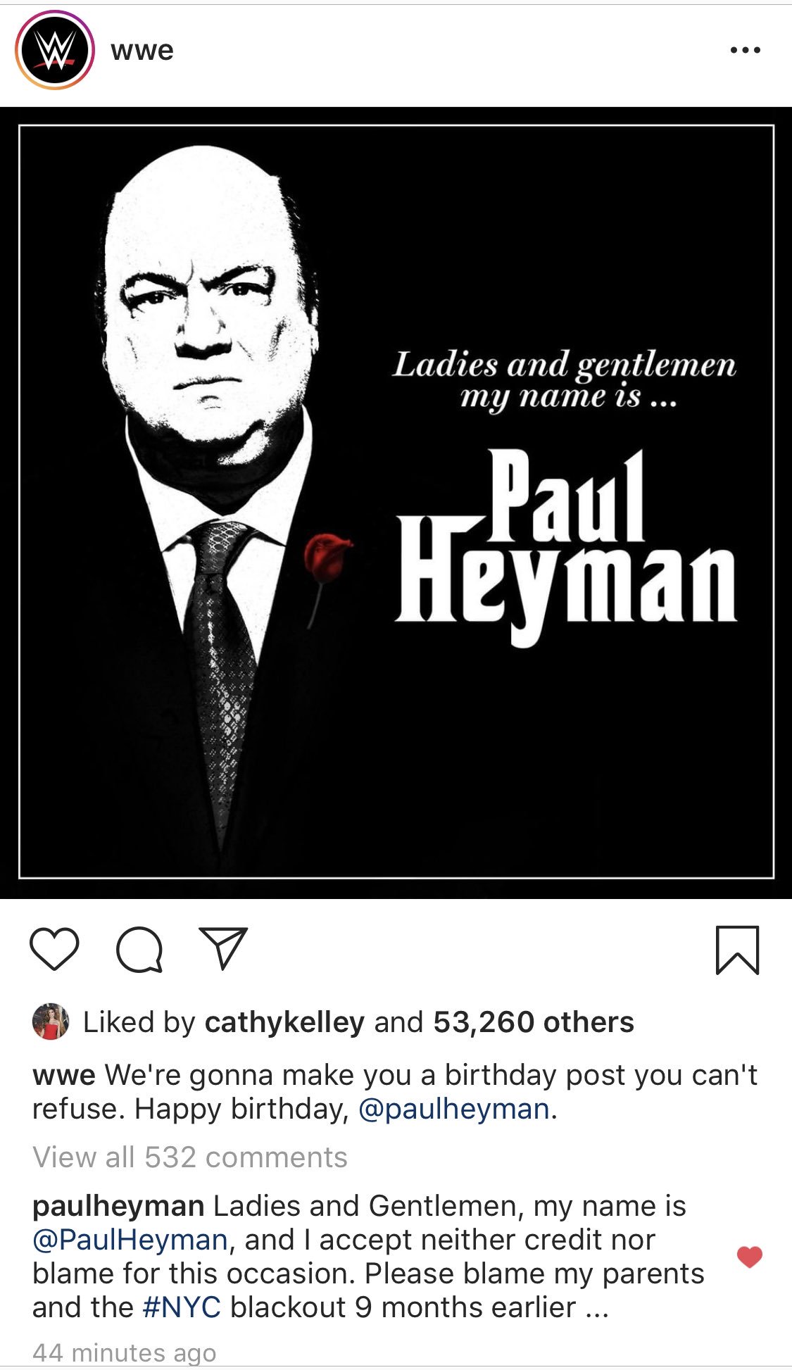 LOL at Paul Heyman s comment...Happy Birthday to one of the best managers of all time 