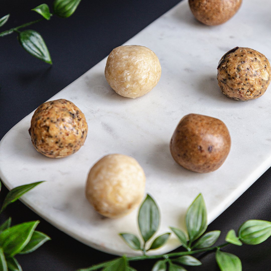 boosterjuice's tweet photo. UN-BALL-EIVABLE! Meet our three new Booster Ball flavours: Coffee Crunch, PB&amp;J and Pineapple Coco-Nut. Which one are you most excited to try? #BoosterBalls https://t.co/LR7KIM7s02