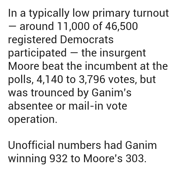 DFANewHaven's tweet photo. Bridgeport had 1200 absentee ballots cast in the primary, >10% of the total vote. For perspective, New Haven had only 500 absentee votes, ~4% of the total vote. #bridgeport #ganim #moore https://t.co/L4oBNLposR