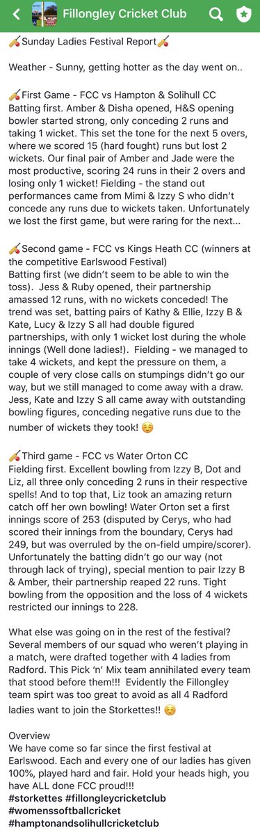 🏏LADIES MATCH REPORT🏏 Sunday 8th September - by Skipper Kathy Gaunt
