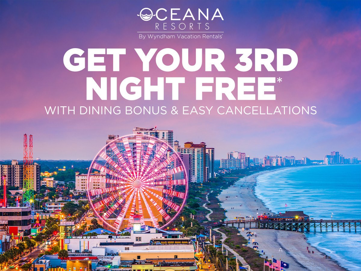 PatriciaGrand's tweet photo. A FREE night, $25 dining credit, and our Vacation Protection Plan upgrade at no additional cost? Booking your vacation has never been easier! Come escape to Myrtle Beach this fall🍁🍂

https://t.co/otj56WU0Bi https://t.co/OvzINwBvgi