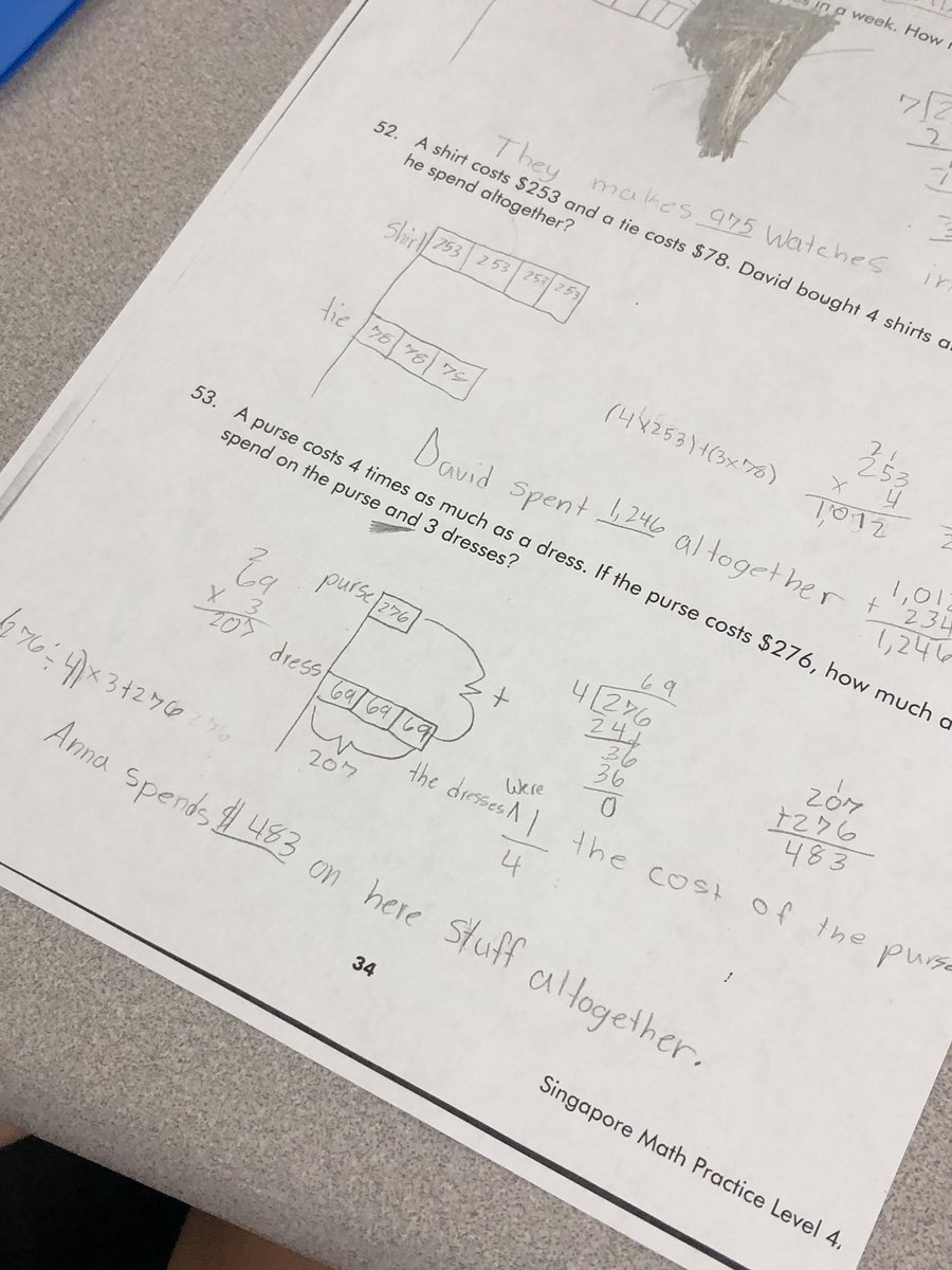 VanMeter52's tweet photo. Mrs. VanMeter’s 5th Graders solve story problems w/Bar-Modeling and numerical expressions.#isdstrong #isd5thGrade https://t.co/Eakf0vncXc