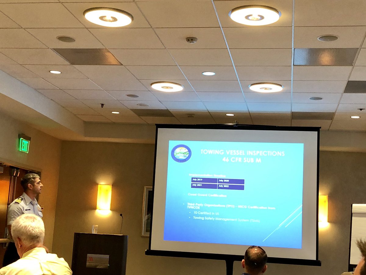 TheRealBSB's tweet photo. At #NSCexpo, @NSCsafety’s Waterborne Transport (#Safety) Group hosted CDR Ron Caputo, Chief of Prevention, @USCGPacificSW Sector #SanDiego, who reviewed @USCG activities locally, incl #SubchapterM. @AWOAdvocacy is represented along w/ member #HSSE reps. #AWO #USCG #safetyculture https://t.co/Pgqv7HlCkc
