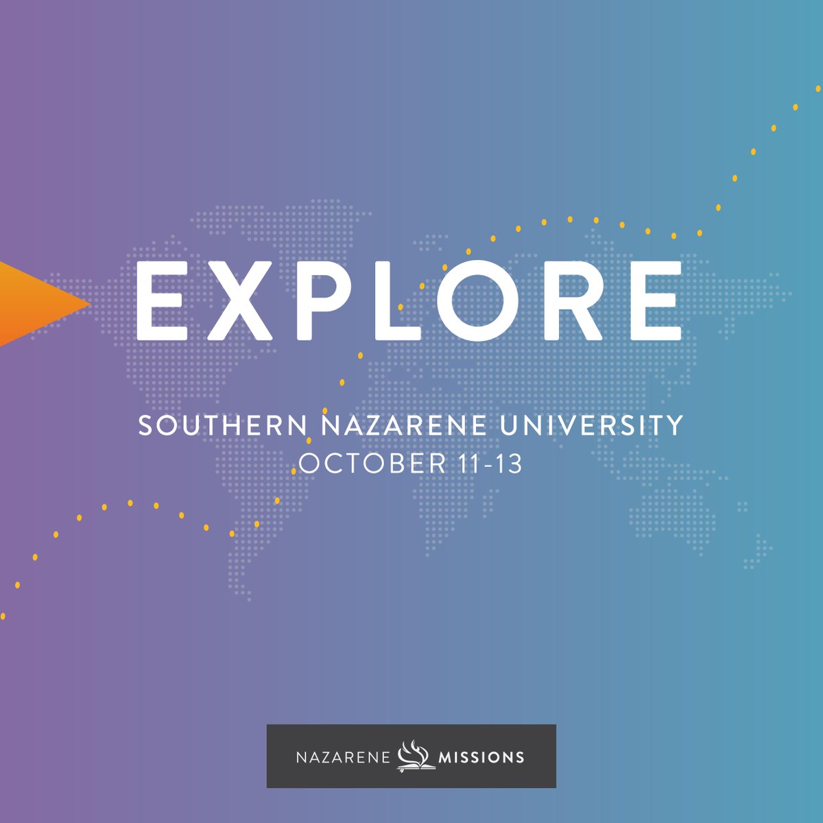 Global Missions would like to help you explore your call to missions and equip you on your journey to serving. Register at bit.ly/SNU-Explore to join us October 11-13 at Southern Nazarene University!