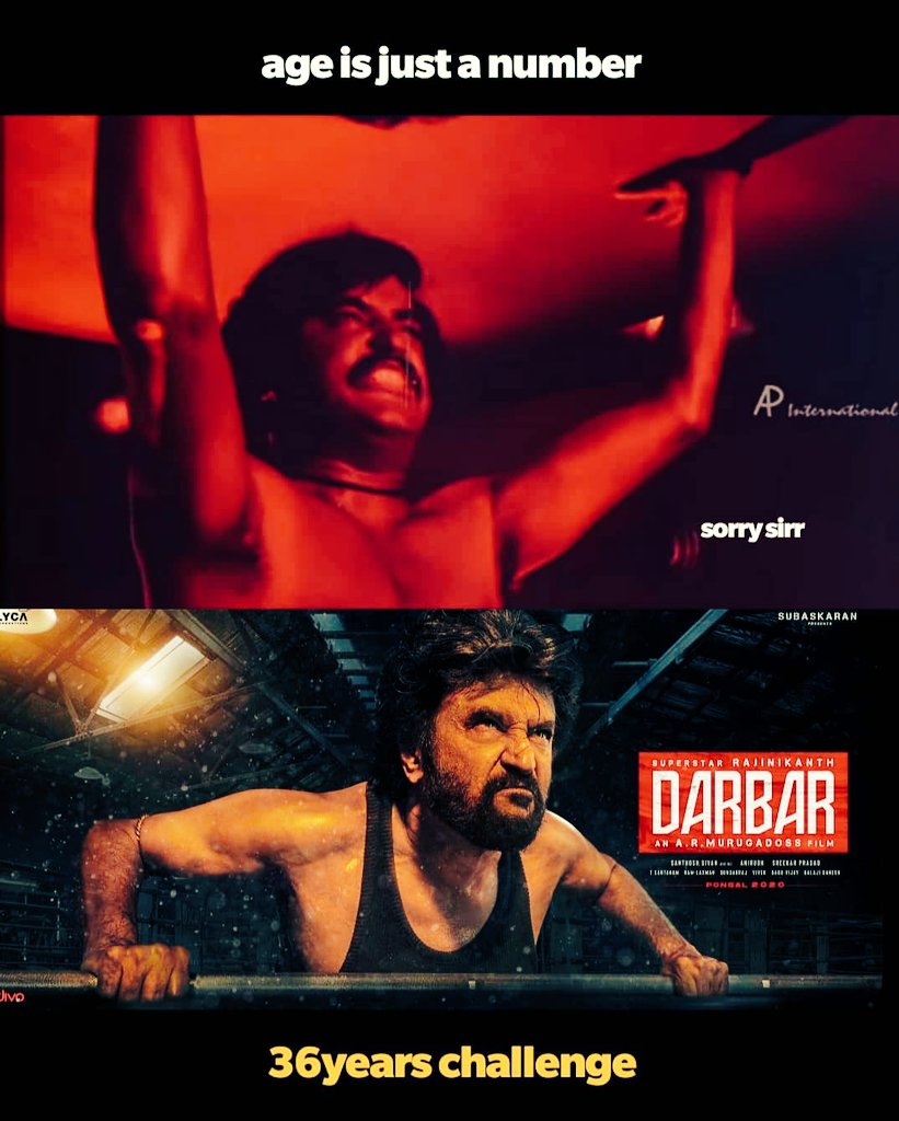 its__Abinesh's tweet photo. #DarbarSecondLook
#thalaivaaa🔥🔥🔥
#massoverloaded💥💪
@rajinikanth 
@ARMurugadoss 
@anirudhofficial 
Age is just a number 
36years challenge 💥💪🔥 https://t.co/z3uLhMu4nr