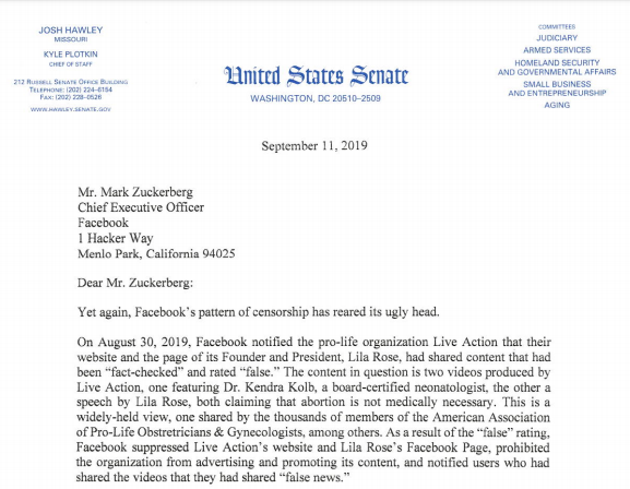 CaroleNovielli's tweet photo. Congressional letter to Facebook CEO condemning "fact check" by two abortionists against #prolife @LiveAction Read here (TY: @SenHawleyPress @SenTedCruz
@SenKevinCramer and @SenatorBraun)
https://t.co/rZxHGztsdI #BigTech #prolife #abortion #Grossman #HealthFeedback #Facebook https://t.co/piyydZUKug