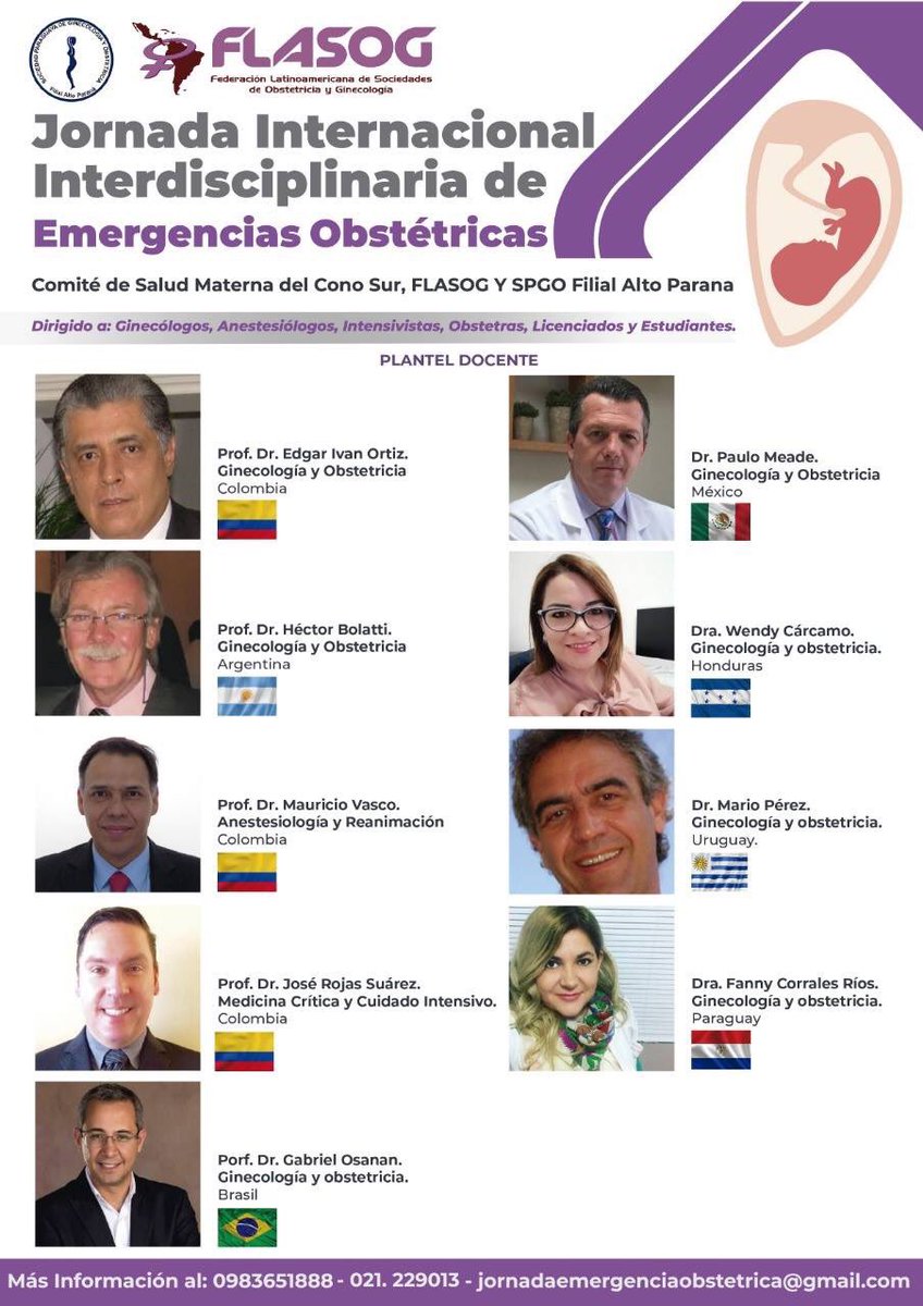 FLASOG (@flasog) on Twitter photo Para más información enviar correo a: jornadaemergenciaobstetrica@gmail.com
Profesores de Colombia, Argentina, Brasil, México, Honduras, Uruguay y Paraguay se dan cita en la Jornada Internacional Interdisciplinaria de Emergencias Obstétricas en Ciudad del Este, Paraguay. Para más información enviar correo a: jornadaemergenciaobstetrica@gmail.com
Profesores de Colombia, Argentina, Brasil, México, Honduras, Uruguay y Paraguay se dan cita en la Jornada Internacional Interdisciplinaria de Emergencias Obstétricas en Ciudad del Este, Paraguay.