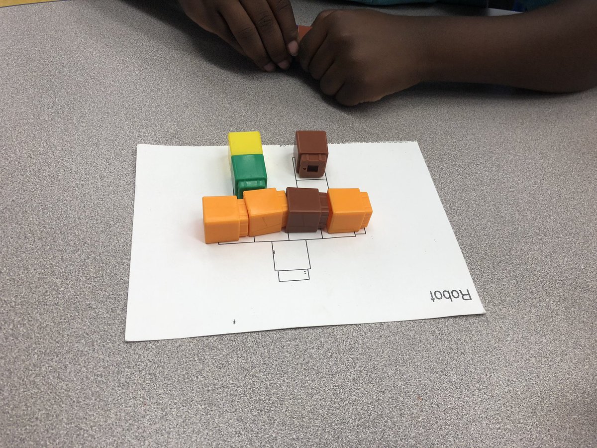 k5mathgcdisney's tweet photo. Kindergarten students practicing accurate counting by constructing figures with snap cubes. #wds1819 #gcpride https://t.co/s91SFCxvOa