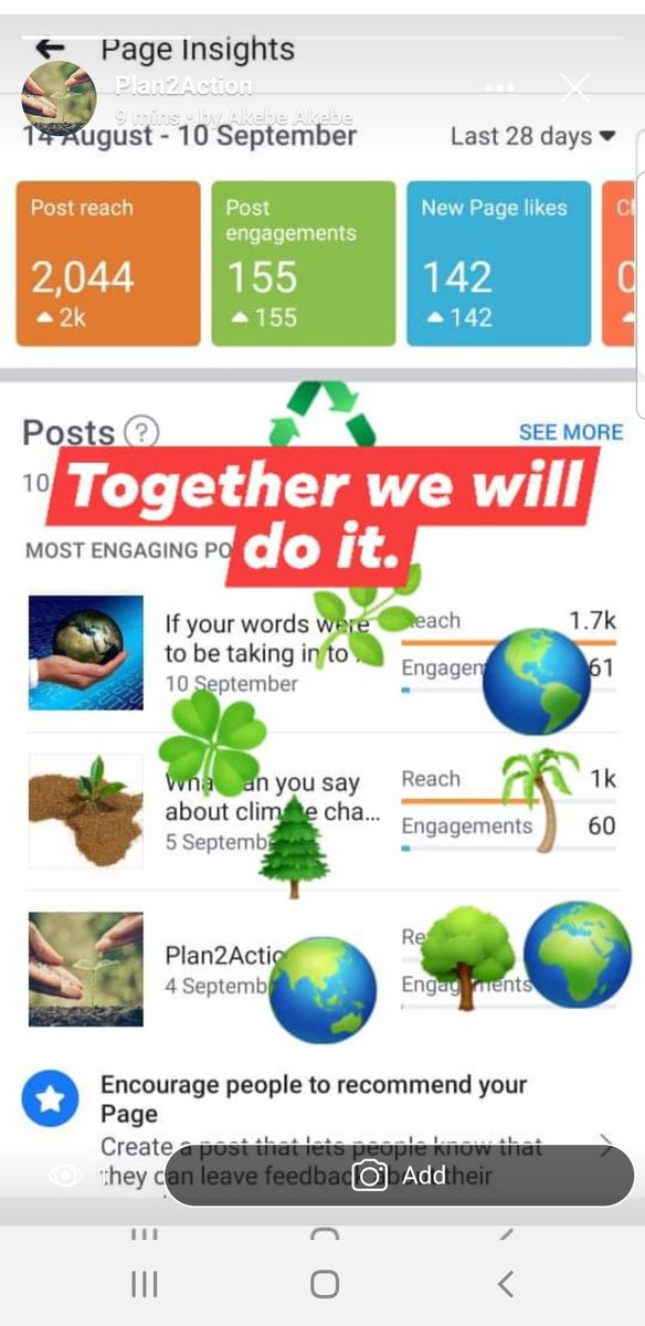 P2action's tweet image. Plan2Action is reaching 2k views in 28 days. Our action is to engage all these people around  the world  plant 10 trees each . 20,000 trees every 2 months.  In one year and in 5 years the world  will be a green planet. Plan2Action Hope's to get to 20k @UNTILabs @UN @NatGeoPhotos