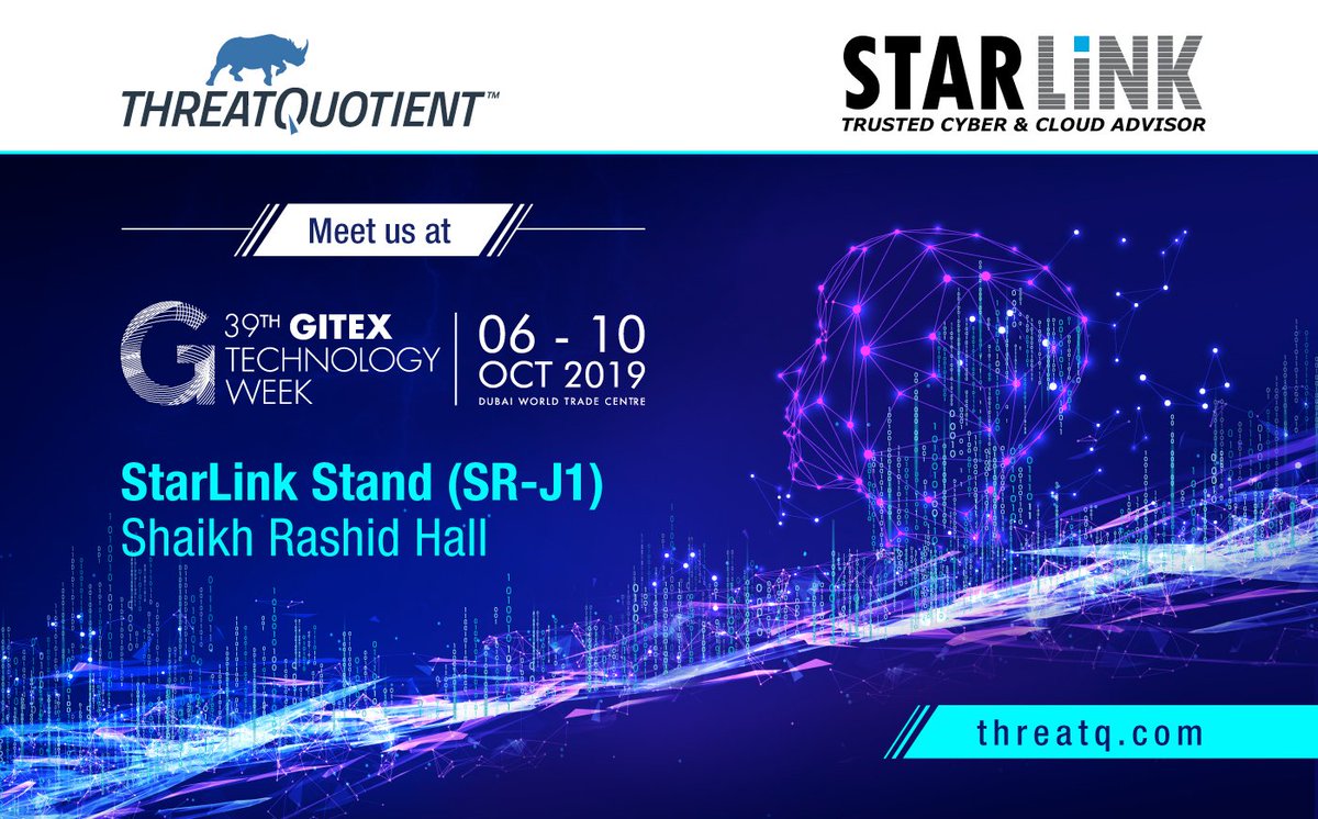 StarLinkVAD's tweet photo. Focus on the Threat - prioritize, automate & collaborate with a platform purpose-built for Threat-centric security operations. Come meet the @ThreatQuotient team at GITEX 2019 to know more. Book a meeting now: https://t.co/hyxnn8x4Gt
#GitexTechnologyWeek #GITEX2019 #TrueVAD https://t.co/gW66kO8ORv