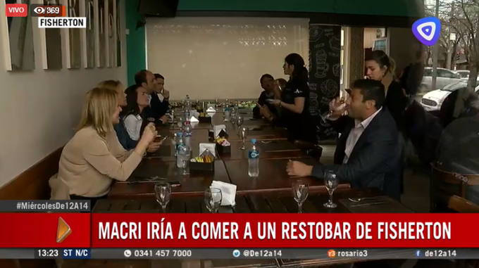 Resultado de imagen para Macri fue a almorzar a un bar de Fisherton y le cantaron "sÃ­, se puede"